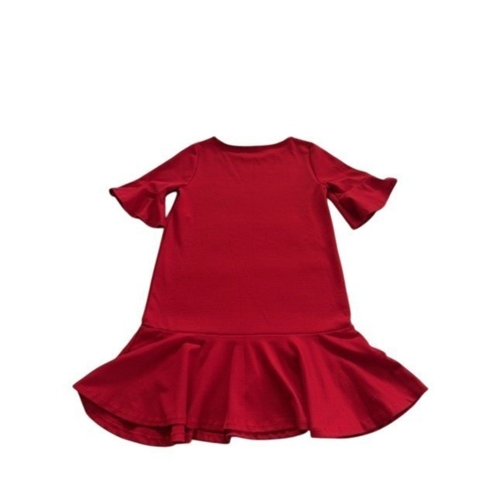 Polo Ralph Lauren Girls Red Ruffle Sleeve Dress Size 10 - Picture 6 of 6